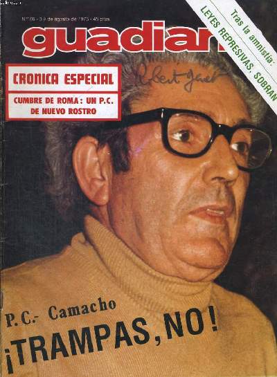 GUADIANA, REVISTA N66- 3/9 DE AGOSTO DE 1976. CRONICA ESPECIAL : CUMBRE DE ROMA : UN P.C. DE NUEVO ROSTRO.
