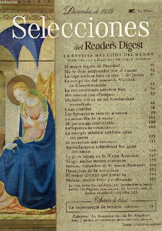 SELECCIONES DEL READER'S DIGEST, DIC. 1958