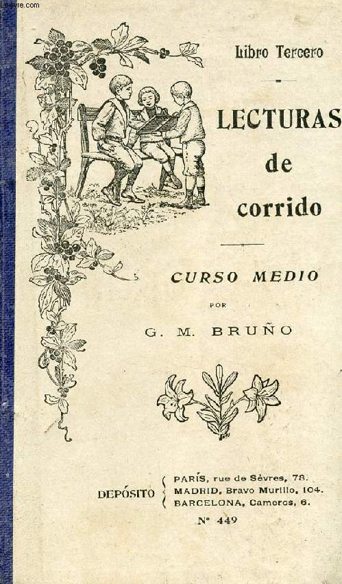 LECTURAS DE CORRIDO, CURSOS MEDIO, LIBRO TERCERO