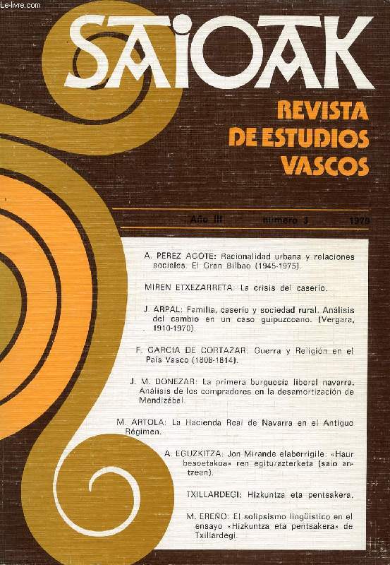 SAIOAK, AO III, N 3, 1979, REVISTA DE ESTUDIOS VASCOS