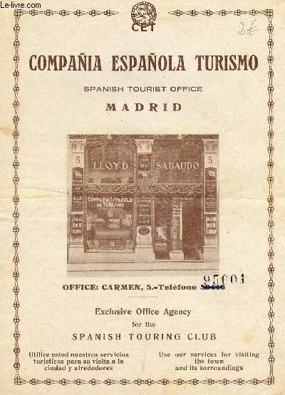 COMPAA ESPAOLA TURISMO, SPANISH TOURIST OFFICE, MADRID