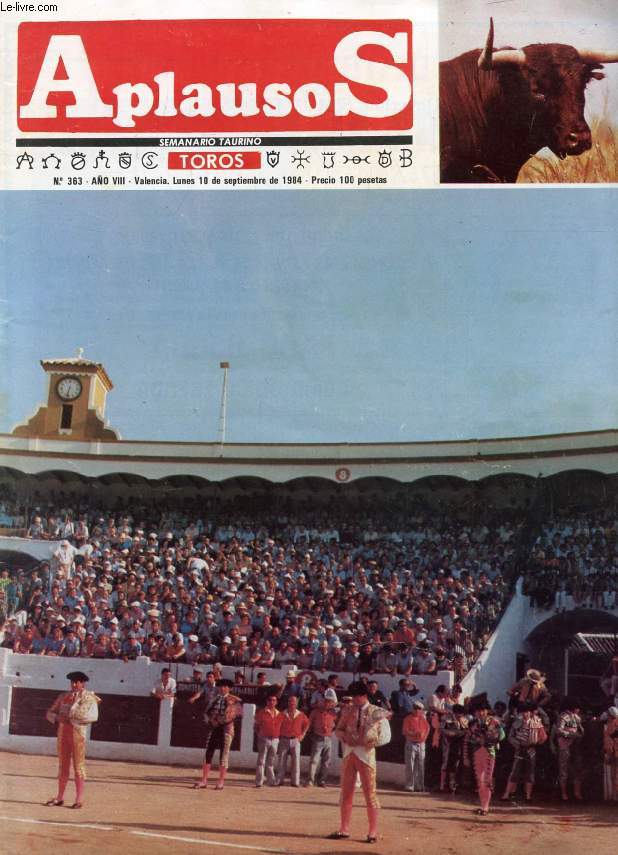APLAUSOS, SEMANARIO TAURINO, AO VIII, N 363, SEPT. 1984
