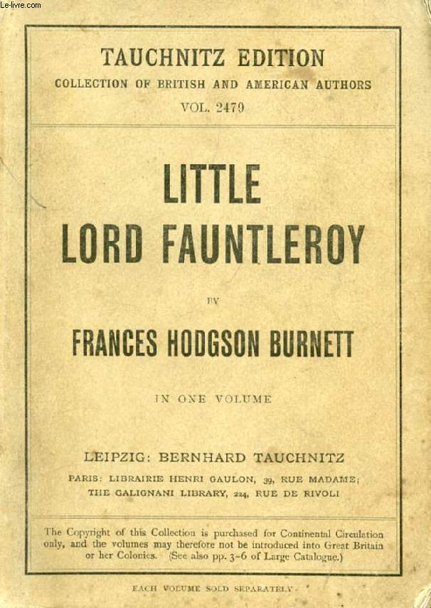 LITTLE LORD FAUNTLEROY (COLLECTION OF BRITISH AND AMERICAN AUTHORS, VOL. 2479)