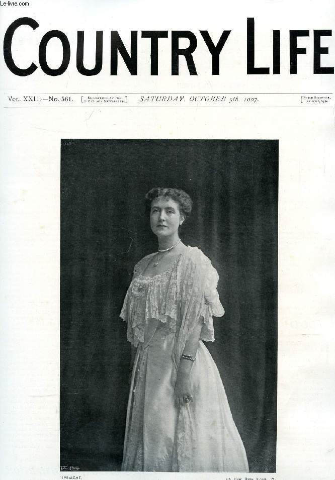 COUNTRY LIFE ILLUSTRATED, VOL. XXII, N 561, OCT. 1907 (Contents: Our Portrait Illustration: Mrs. Charles Combe. Food and Science. Country Notes. The Great Blue heron. (Illustrated). A Book of the Week. From the Farms. The Lavington Park Stud...)