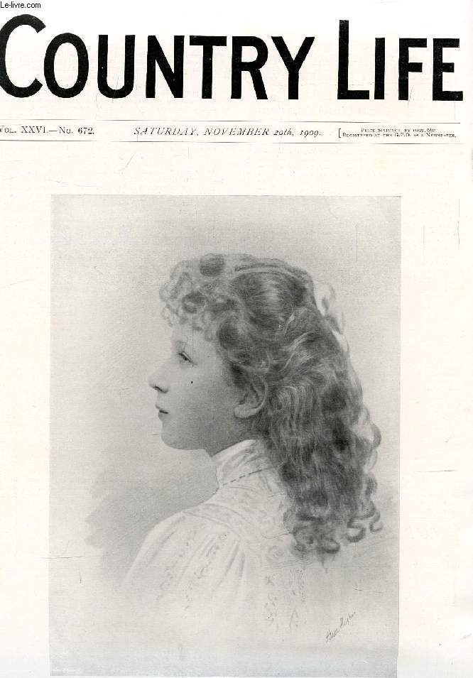 COUNTRY LIFE ILLUSTRATED, VOL. XXVI, N 672, NOV. 1909 (Contents: Our Portrait Illustration: H.R.H. the Princess Mary of Wales. Curling Ponds Old and New. Country Notes. English Natural history at the Royal. (Illustrated). A Subject-Index...)