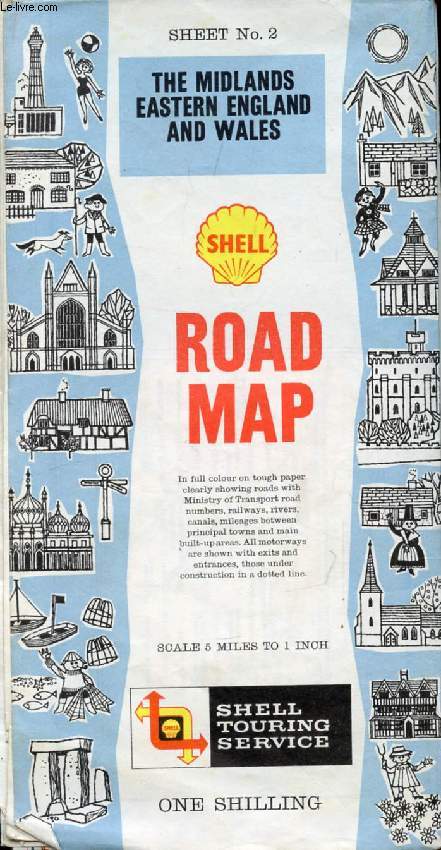 THE MIDLANDS, EASTERN ENGLAND AND WALES, ROAD MAP, N 2