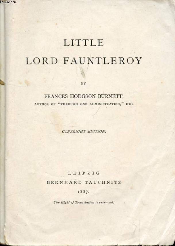 LITTLE LORD FAUNTLEROY (COLLECTION OF BRITISH AUTHORS, VOL. 247)