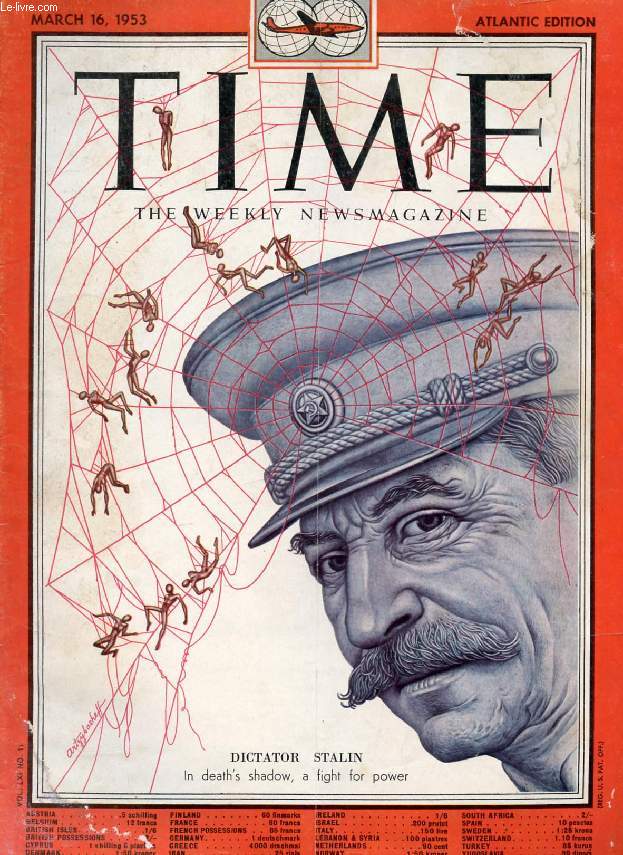 TIME, NEWSMAGAZINE, VOL. LXI, N 11, MARCH 1953 (Contents: The Kremlin Stands. Gen. Van Fleet. Death in the Kremlin, Death of Stalin (Cover). Elizabeth Taylor & Son...)