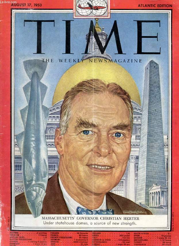 TIME, NEWSMAGAZINE, VOL. LXII, N 7, AUG. 1953 (Contents: AEC Chairman Strauss. Massachusett's Governor Christian Herter (Cover). Russia, The Man in Charge, Malenkov. Korea...)
