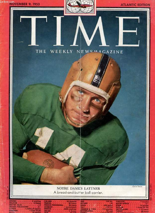 TIME, NEWSMAGAZINE, VOL. LXII, N 19, NOV. 1953 (Contents: Pres. Eisenhower & Medal of Honor Winners. Charolais Cattle in Louisiana. Germ Warfare: Forged Evidence. The Record: Red Atrocities in Korea. Franco Addressing Falange Convention. Zsa Zsa Gabor..)