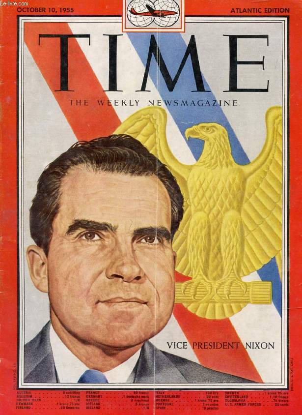 TIME, NEWSMAGAZINE, VOL. LXVI, N 15, OCT. 1955 (Contents: Vice-President Nixon (Cover). Higways, Ohio Express. 'By Land from the U.S. in 1804 & 1805, With Lewis & Clark (color)...)