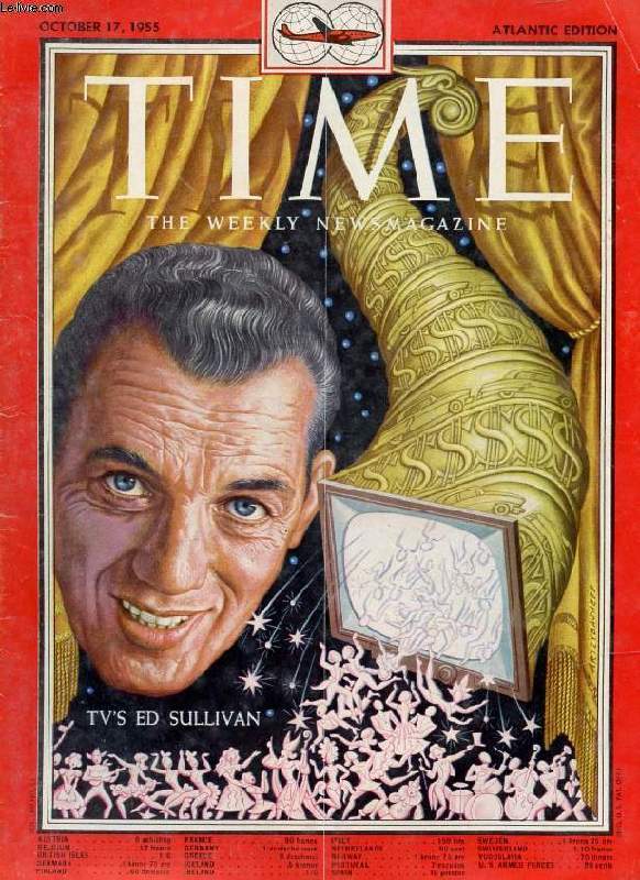 TIME, NEWSMAGAZINE, VOL. LXVI, N 16, OCT. 1955 (Contents: France - Morocco, Berber Revolt. Greece, Field Marshal Papagos. New States of India. TV's Ed Sullivan (Cover)...)