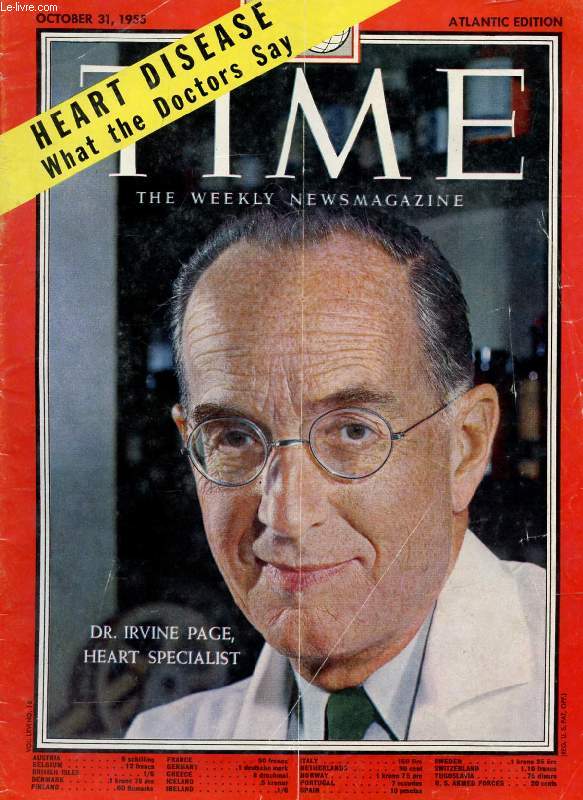 TIME, NEWSMAGAZINE, VOL. LXVI, N 18, OCT. 1955 (Contents: Seven Wonders of the U.S., From Grand Coulee Dam, to Panama Canal. Jean Cocteau. Dr. Irvine Page, Heart Specialist (Cover)...)