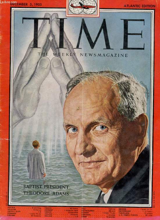 TIME, NEWSMAGAZINE, VOL. LXVI, N 23, DEC. 1955 (Contents: Rebirth of the Cities. Bulganin & Khruschchev visiting the Taj Mahal. Baptist President Theodore Adams (Cover)...)