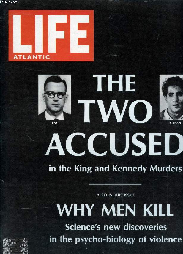 LIFE, ATLANTIC EDITION, VOL. 45, N 1, JULY 1968 (Contents: Guest Column. Revolvers, rifles and nice old ladies who do not shoot. By Thomas A. Dozier. Letters. The death of Kennedy vs. U.S. democracy. World Events. Ray, Sirhan-what possessed them?...)
