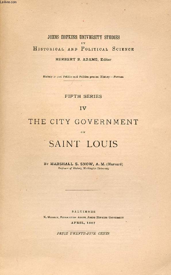 THE CITY GOVERNMENT OF SAINT LOUIS