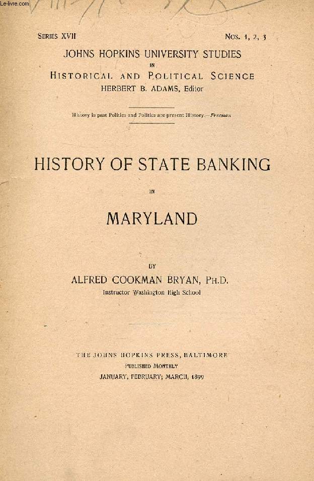 HISTORY OF STATE BANKING IN MARYLAND