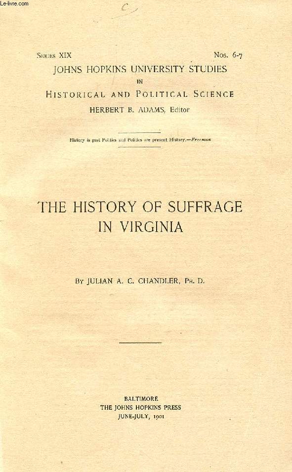 THE HISTORY OF SUFFRAGE IN VIRGINIA