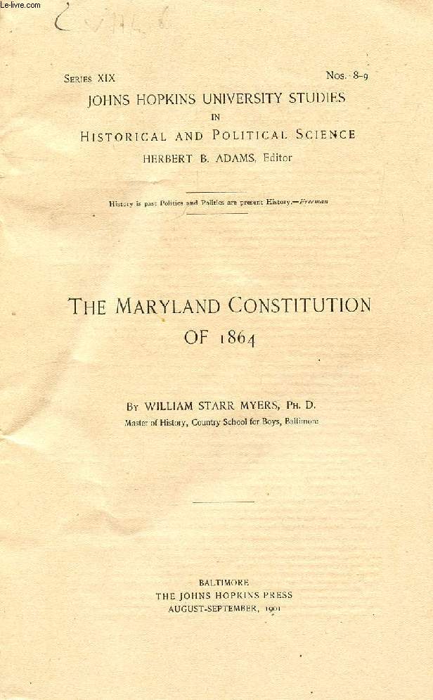 THE MARYLAND CONSTITUTION OF 1864