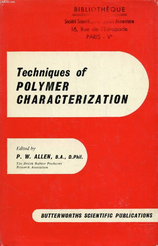 TECHNIQUES OF POLYMER CHARACTERIZATION