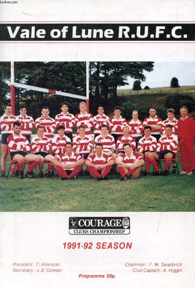 VALE OF LUNE R.U.F.C., 1991-1992 SEASON