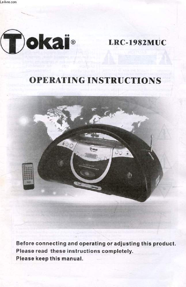 TOKA LRC-1982MUC OPERATING INSTRUCTIONS
