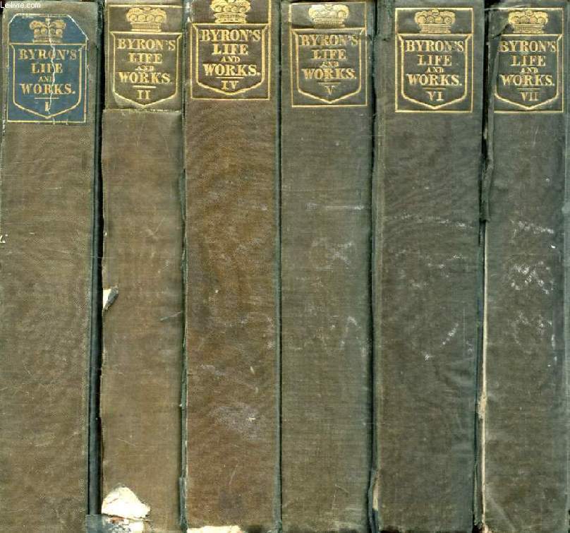 THE WORKS OF LORD BYRON, 16 VOLUMES (INCOMPLETE)