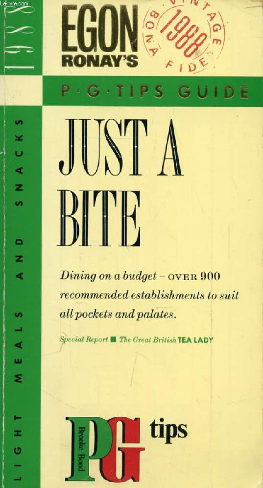 JUST A BITE, Egon Ronay's P.G. Tips guide