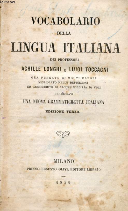 VOCABOLARIO DELLA LINGUA ITALIANA