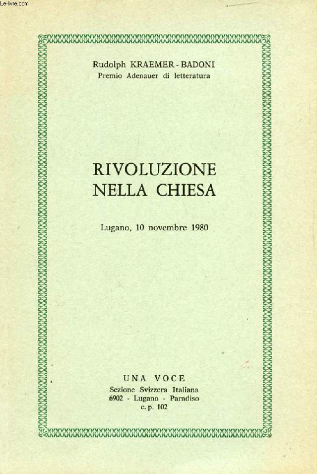 RIVOLUZIONE NELLA CHIESA