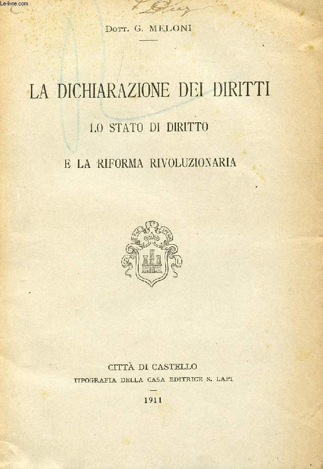 LA DICHIARAZIONE DEI DIRITTI, LO STATO DI DIRITTO E LA RIFORMA RIVOLUZIONARIA