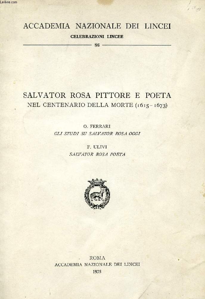 SALVATOR ROSA PITTORE E POETA NEL CENTENARIO DELLA MORTE (1615-1673)