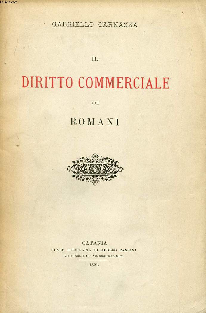 IL DIRITTO COMMERCIALE DEI ROMANI