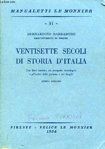 VENTISETTE SECOLI DI STORIA D'ITALIA