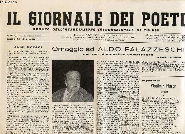 IL GIORNALE DEI POETI, ANNO XII, N 1-2-3, GENNAIO-MARZO 1965, ORGANO DELL'ASSOCIAZIONE INTERNAZIONALE DI POESIA