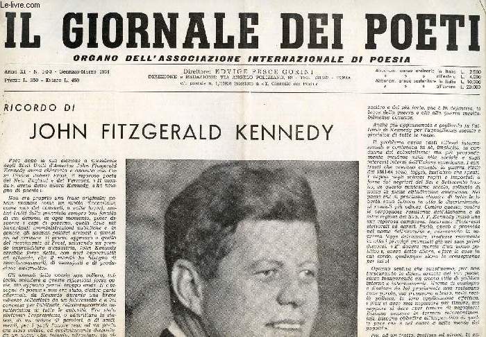 IL GIORNALE DEI POETI, ANNO XI, N 1-2-3, GENNAIO-MARZO 1964, ORGANO DELL'ASSOCIAZIONE INTERNAZIONALE DI POESIA