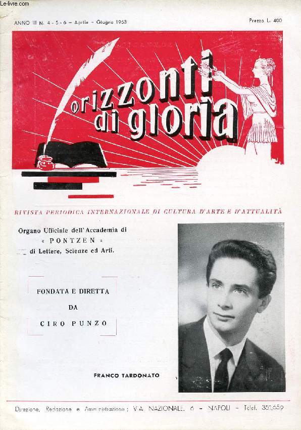 ORIZZONTI DI GLORIA, ANNO III, N 4-5-6, GIUGNO 1963