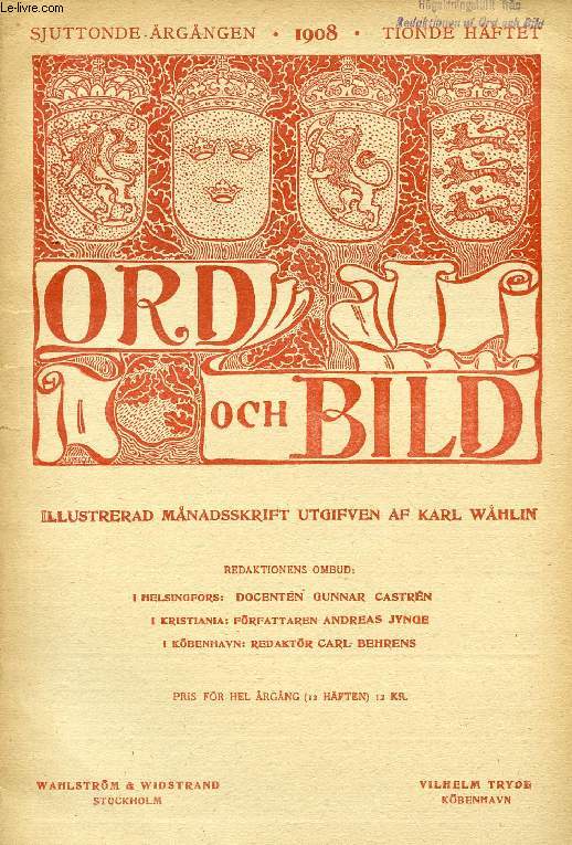 ORD OCH BILD, SJUTTONDE RGNGEN, 1908, TIONDE HFTET (INNEHLL: 