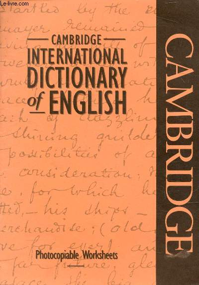 CAMBRIDGE INTERNATIONAL DICTIONARY OF ENGLISH
