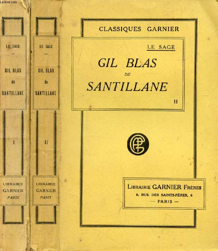 HISTOIRE DE GIL BLAS DE SANTILLANE, 2 TOMES