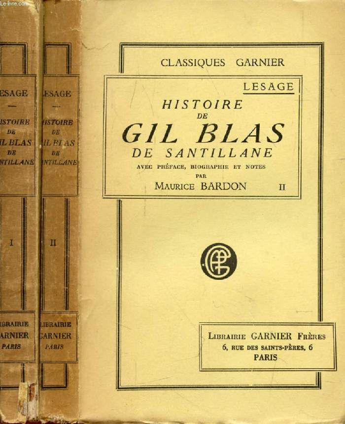 HISTOIRE DE GIL BLAS DE SANTILLANE, 2 TOMES