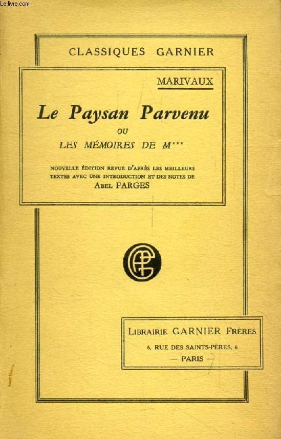 LE PAYSAN PARVENU, OU LES MEMOIRES DE M***