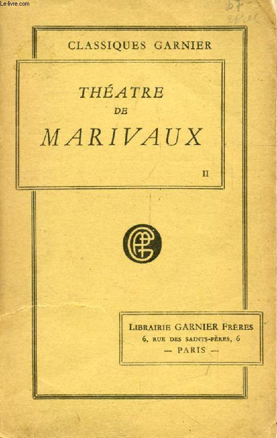 THEATRE DE MARIVAUX, TOME II