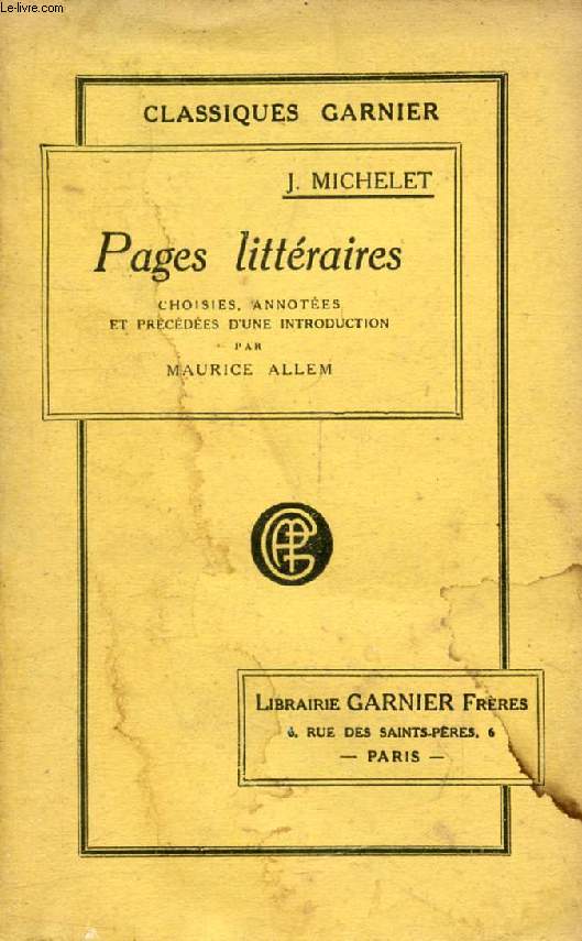 PAGES LITTERAIRES