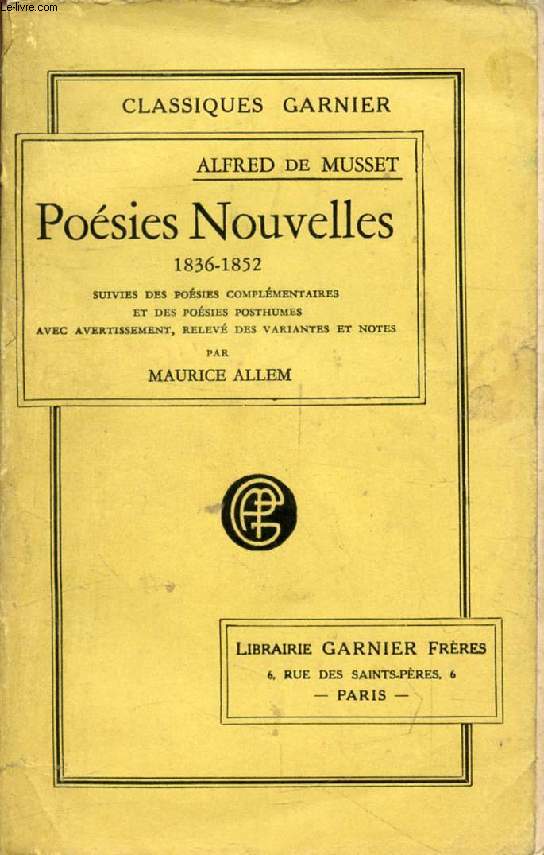 POESIES NOUVELLES, 1836-1852