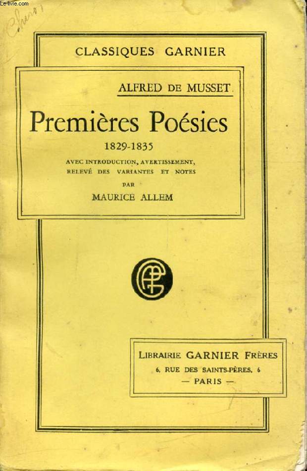 PREMIERES POESIES, 1829-1835
