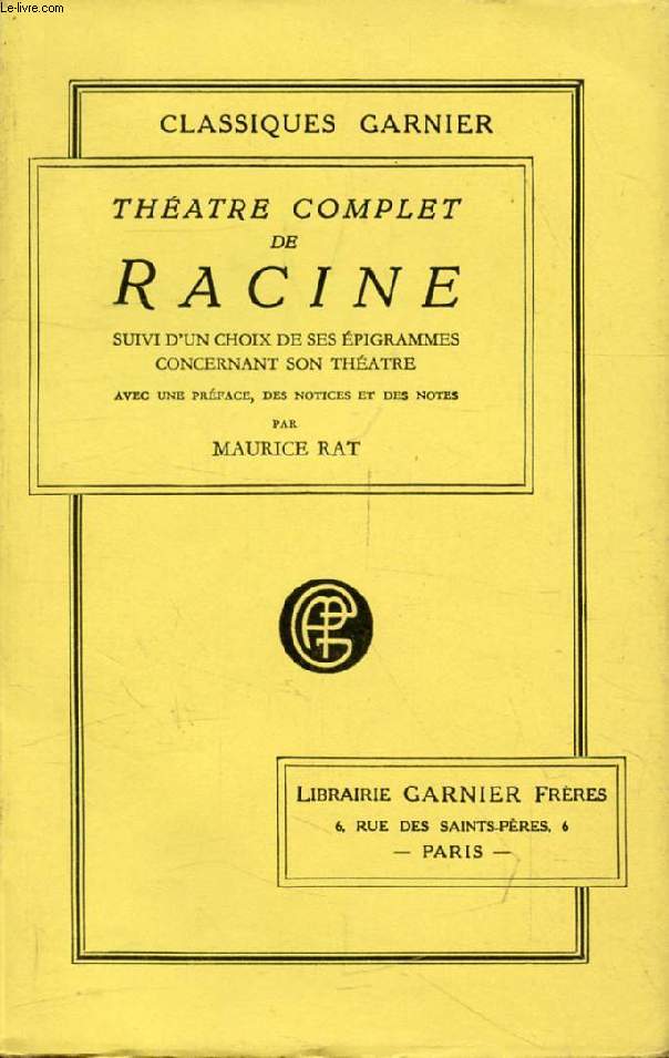 THEATRE COMPLET DE RACINE