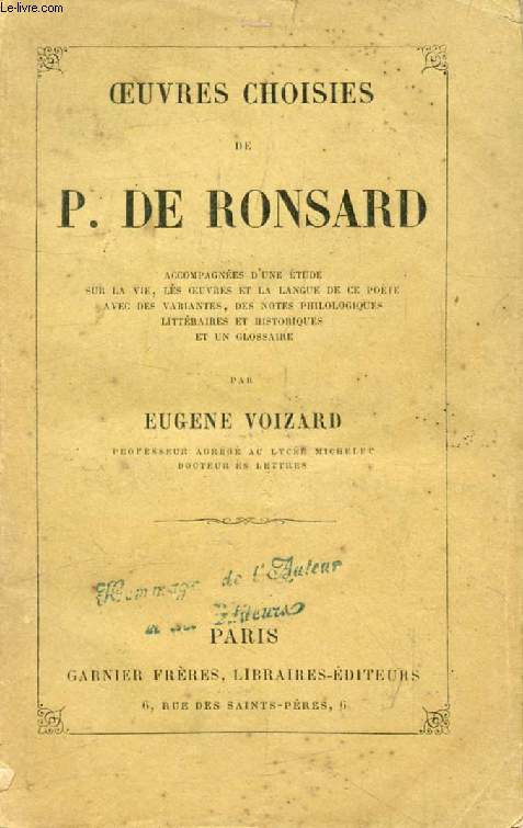 OEUVRES CHOISIES DE P. DE RONSARD