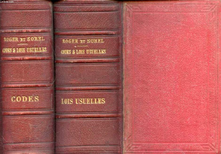 CODES ET LOIS USUELLES CLASSEES PAR ORDRE ALPHABETIQUE: CODES / LOIS USUELLES (2 VOLUMES)