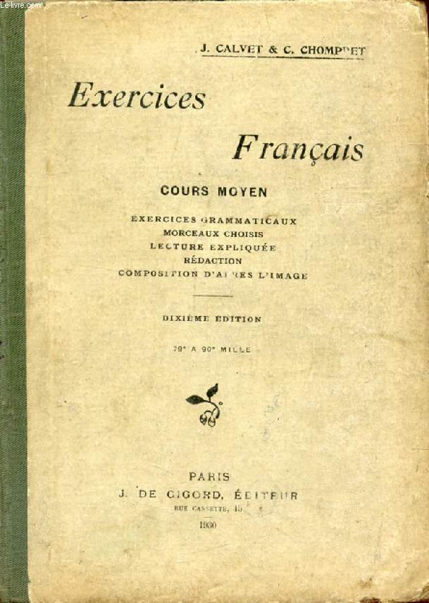 EXERCICES FRANCAIS, COURS MOYEN